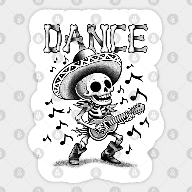 Funny Musician Skeleton Sticker by ilhnklv